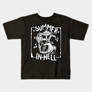 summer in hell hot burning fire cocktail Kids T-Shirt